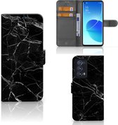 Telefoonhoesje OPPO Reno 6 Pro+ 5G Wallet Book Case Vaderdag Cadeau Marmer Zwart