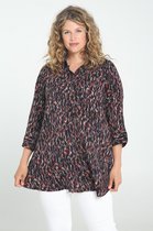 Paprika Dames Lange hemd in bedrukte viscose - Outdoorblouse - Maat 52