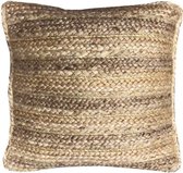 DEKO & CO Kussen in jute en gouden lurex - 45 x 45 cm - Beige