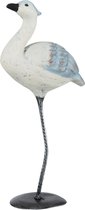 J-Line Vogel Staand Polyresin Blauw/Wit Small Set van 3 stuks