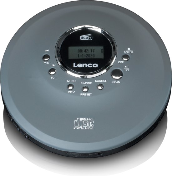 Lenco CD-400GY Discman - Draagbare CD-MP3 Speler met DAB+ en FM Radio -  Anti-Shock... | bol.com