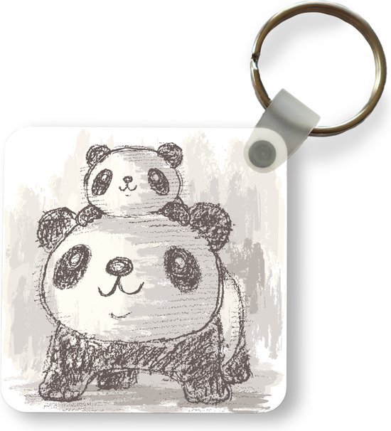Porte-clés - Enfant - Panda - Mère - Plastique - Rond - Cadeaux à distribuer - Cadeaux Sinterklaas - Cadeaux à distribuer pour enfants - Cadeaux chaussures - Petits cadeaux