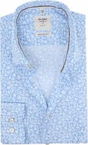 OLYMP Level 5 Smart Business Body Fit overhemd - lichtblauw dessin - Strijkvriendelijk - Boordmaat: 39