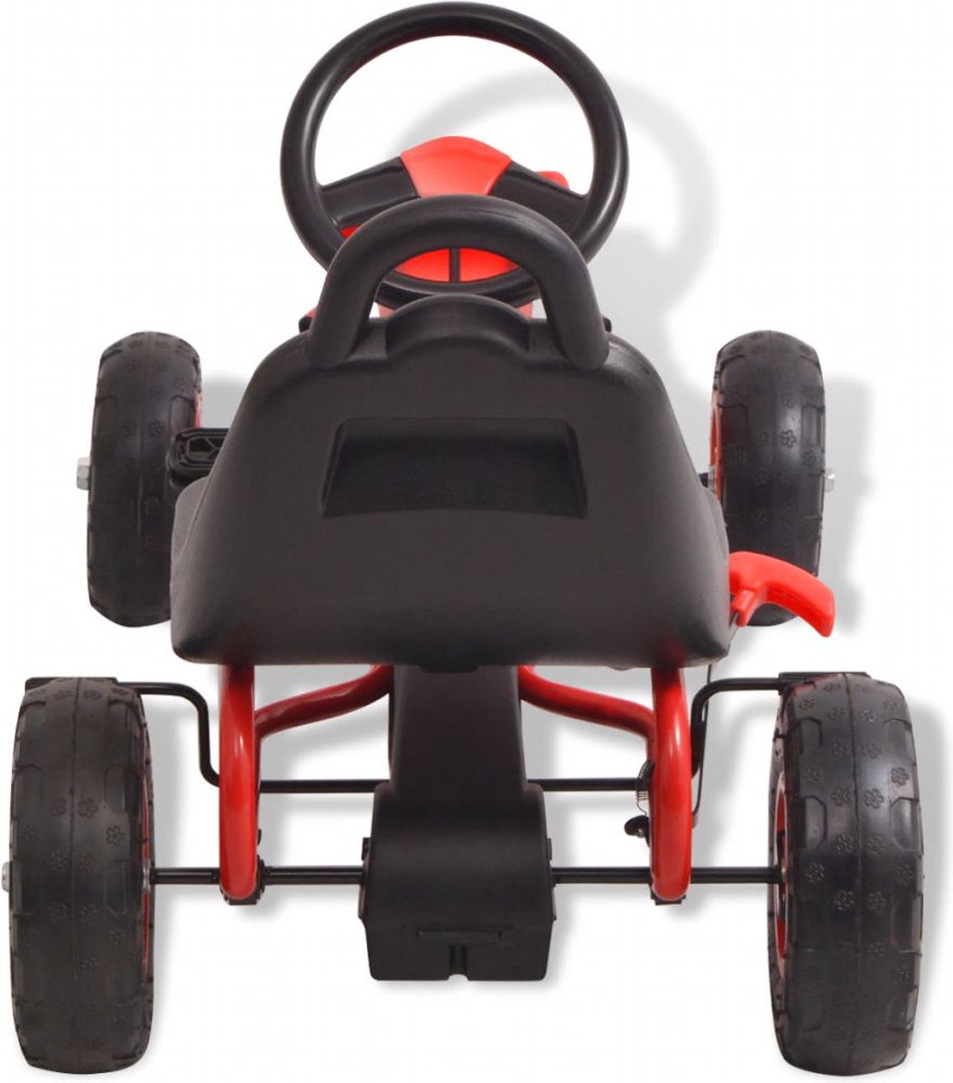 vidaXL Skelter met pedalen en pneumatische banden rood — afbeelding 10
