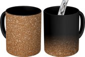 Magische Mok - Foto op Warmte Mokken - Kurk print - Patronen - Bruin - Magic Mok - Beker - 350 ML - Uitdeelcadeautjes