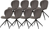 WAYS. – Kunstleren eetkamerstoelen – Mouse – Stevige metalen vierpoot – Modern design – 8 stuks