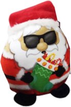 Stop & Look Knuffelbal Kerstman Sok 14 Cm Pluche Rood/wit