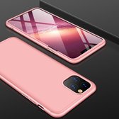 Mobiq 360 Graden beschermhoesje iPhone 12 | iPhone 12 Pro hoesje - Harde case - Inclusief screenprotector - Full body cover | Apple iPhone 12 / 12 Pro 6.1 inch - Zwart | Roze