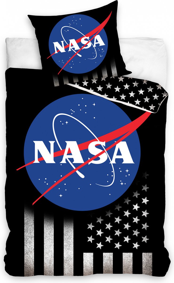 Carbotex Dekbedovertrek Nasa 140 X 200 Cm Katoen Zwart/blauw