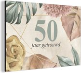 Wanddecoratie Metaal - Aluminium Schilderij Industrieel - Spreuken - 50 jaar getrouwd - Quotes - Jubileum - 90x60 cm - Dibond - Foto op aluminium - Industriële muurdecoratie - Voor de woonkamer/slaapkamer