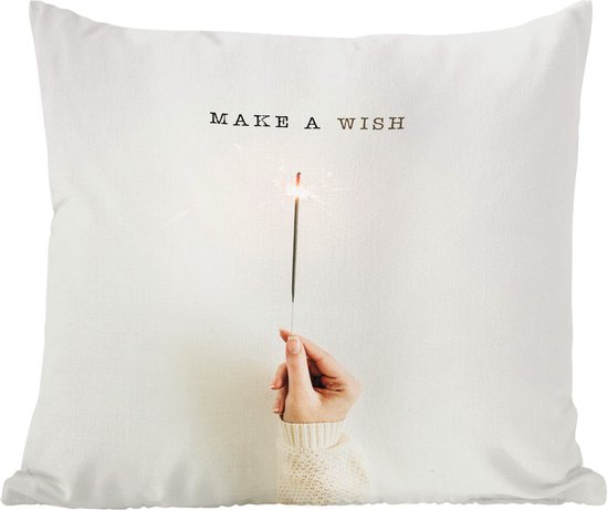 Sierkussens - Kussentjes Woonkamer - 40x40 cm - Winter - Quote - Vuurwerk Sterretjes - Kerstversiering - Kerstdecoratie voor binnen - Woonkamer