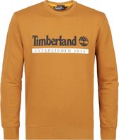 Timberland heren sweater met ronde hals, geribde zoom en manchetten. Gemaakt van 80% biologisch katoen en 20% polyester. Voorzien van het Timberland logo op de borst. - Geel - Maat XXL