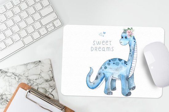 Muismat 27x18 cm - Mousepad Dinosaurus - Kinderkamer - Sweet Dreams - Jongens - Meisjes - Kinderen - Muismatten