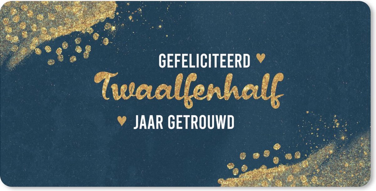 Bureauonderlegger - Huwelijk - 12 5 jaar getrouwd - Versiering - 60x30 - Muismat