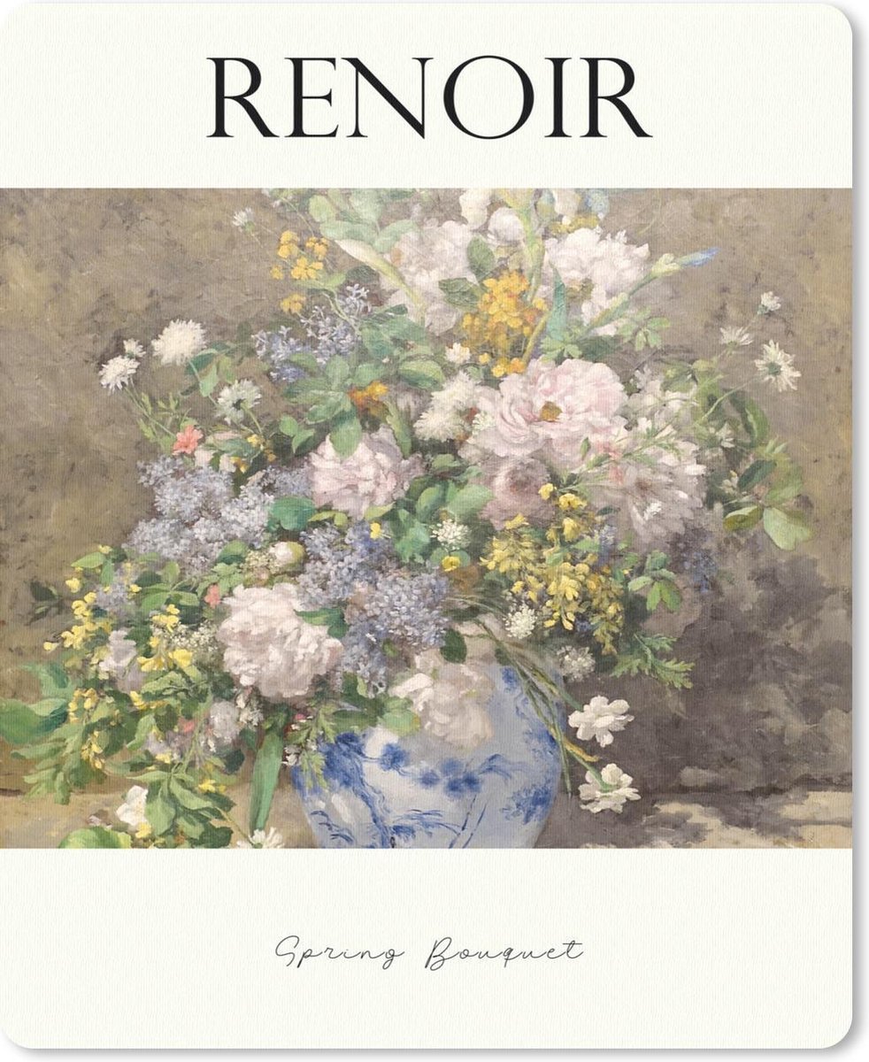 Muismat - Mousepad - Spring bouquet - Renoir - Bloemen - 19x23 cm