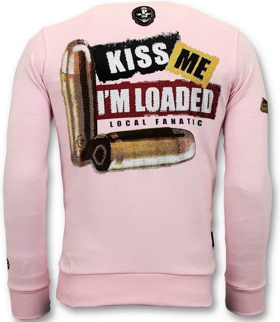 Local Fanatic Exclusive Pull Men - Trust No Bitch - Pull Rose XXL pour Homme