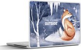 Laptop sticker - 10.1 inch - Quote - Winter - Vos - 25x18cm - Laptopstickers - Laptop skin - Cover