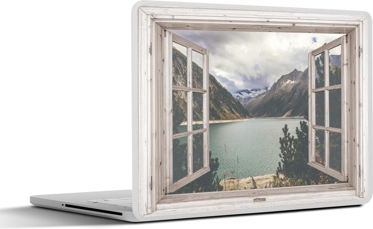 Laptop sticker - 15.6 inch - Doorkijk - Berg - Water - 36x27,5cm - Laptopstickers - Laptop skin - Cover