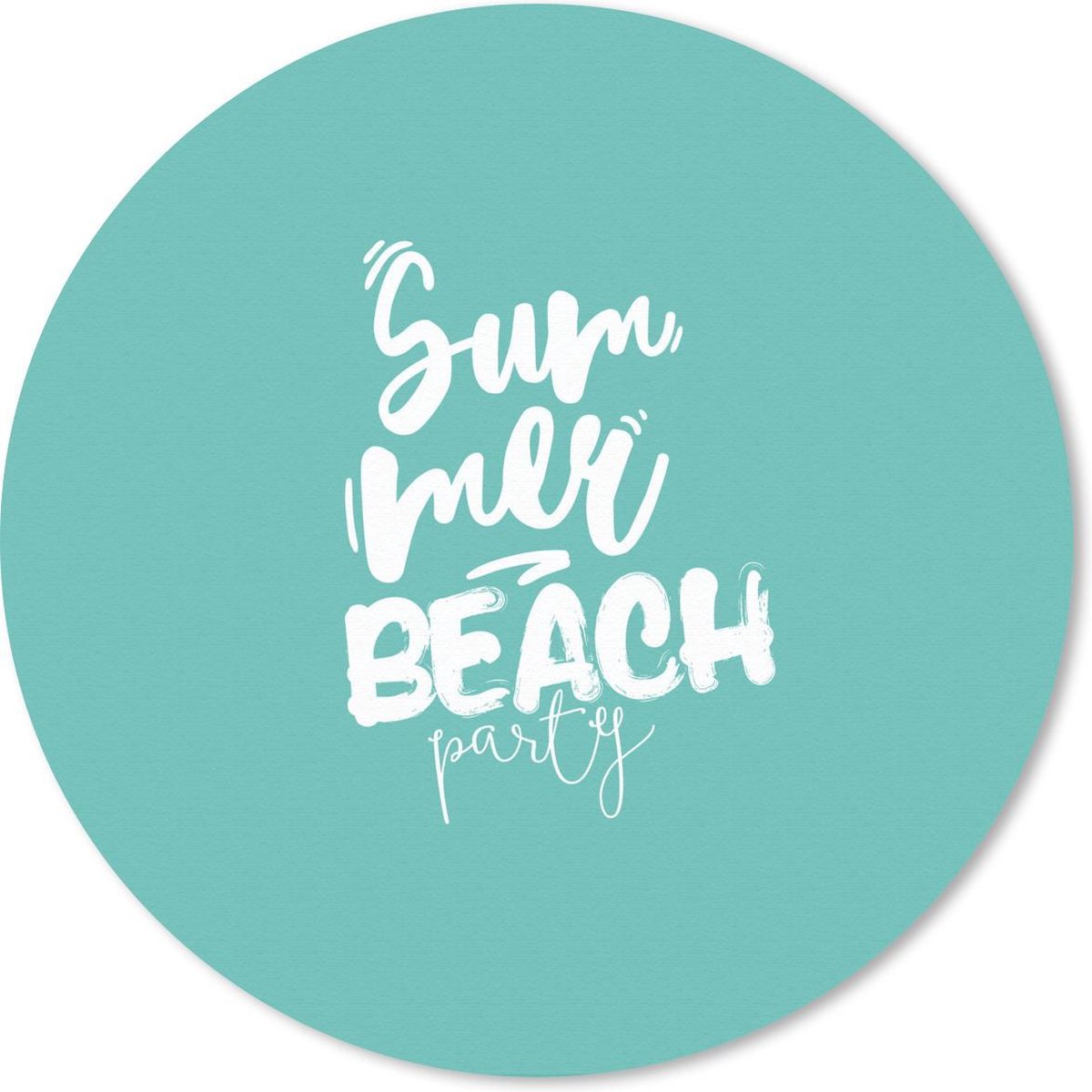 Muismat rond 50x50 cm - Mousepad Zomer - Strand - Blauw - Ronde muismatten