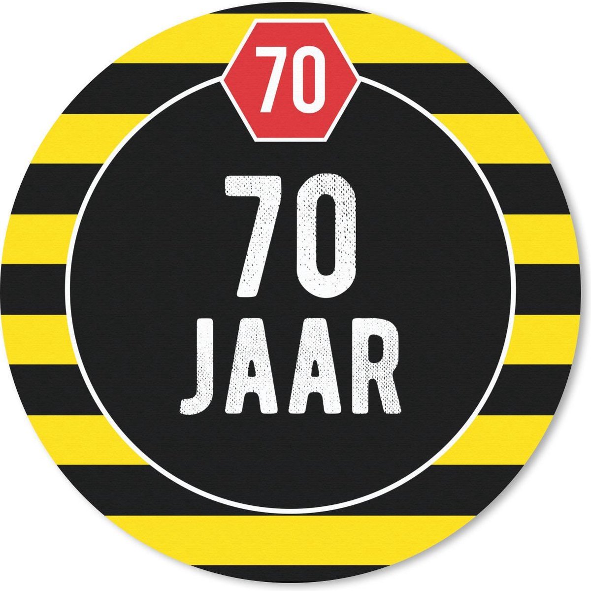 Muismat rond 20x20 cm - Mousepad Jubileum - Feest - 70 jaar - Ronde muismatten