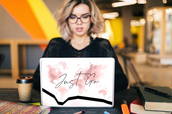 Sticker pour ordinateur portable - 10,1 pouces - Carte du Wereldkaart - Citations - Motivation