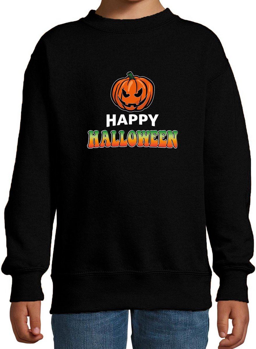 Halloween Pompoen / happy halloween verkleed sweater zwart - kinderen -  horror trui /... | bol.com