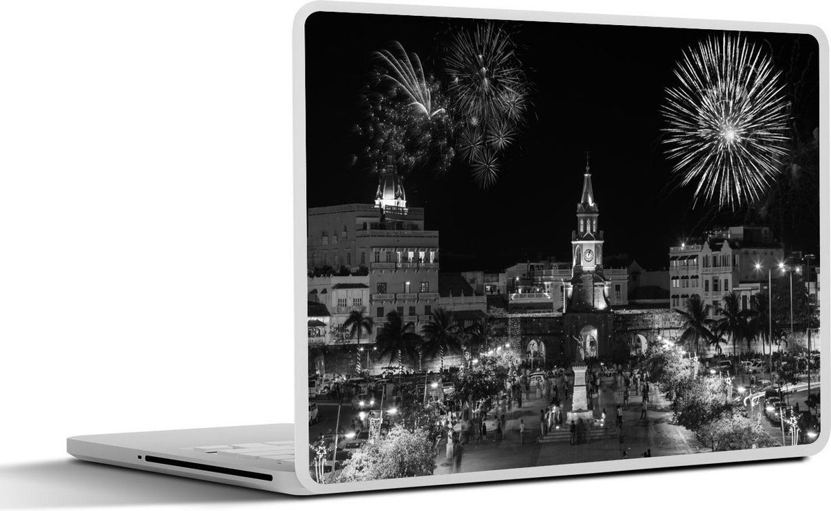 Afbeelding van product SleevesAndCases  Laptop sticker - 13.3 inch - Colombia - Vuurwerk - Zwart - Wit