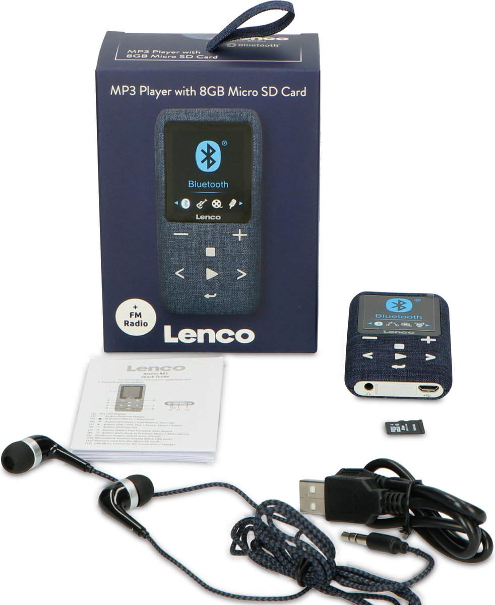 Lenco Xemio-861BU - MP3-speler micro Bluetooth® SD 8 GB bol | met - en Blauw