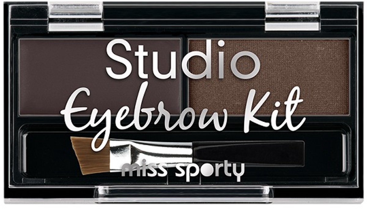 Miss Sports - Studio Eyebrow Kit Palette To Makeup Eyebrows 001 Medium Brown 1.1G