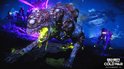 Een monster met rode huid en geel gif spuugt. Neon paars en blauw, met 'Call of Duty: Black Ops Cold War'.