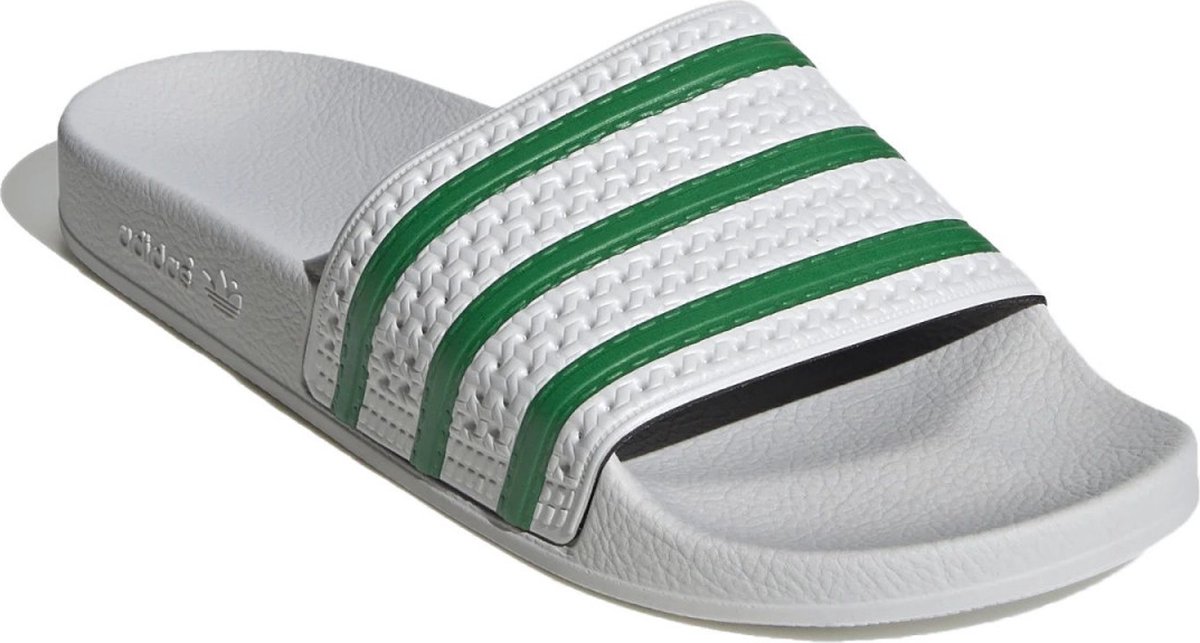 adidas Slippers - Maat 43 - Unisex - licht grijs/ groen | bol.com