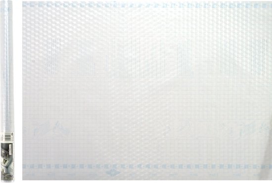 Raved Raamfolie/Plakfolie - Decoratiefolie - Vierkantjes Print Transparant - 2 m x 45 cm