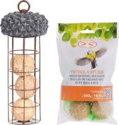 Vogel voedersilo met eikeldeksel inclusief 6 vetbollen - Vogelvoer - Vogel voederstation - Vogelvoederhuisje
