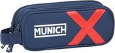 Pennenetui met 2 vakken Spike Munich Marineblauw