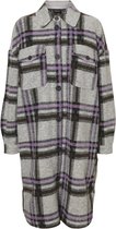 Vero Moda Jas Vmchrissie Long Check Shirt Ga 10237134 Light Grey Mela/. Dames Maat - XS