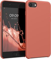 kwmobile telefoonhoesje voor Apple iPhone SE (2022) / SE (2020) / 8 / 7 - Hoesje met siliconen coating - Smartphone case in zachte blos