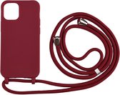 Coque iPhone 12/12 Pro - TPU avec Cordon - Bordeaux