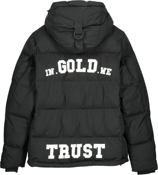 in gold we trust puffer jacket