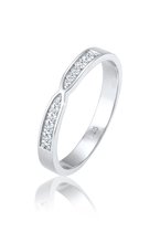 Elli PREMIUM Ring Dames Band Filigraan Elegant met Diamant (0.09 ct.) in 925 Sterling Zilver