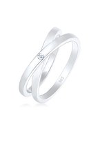 Elli PREMIUM Dames Ring Dames Wikkeloptiek met Diamant (0,02 ct.) in 925 Sterling Zilver