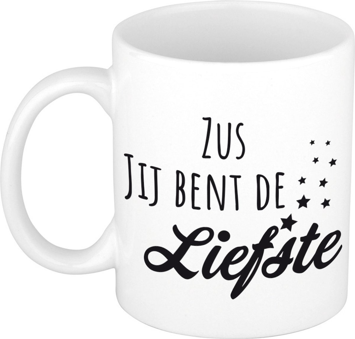 Zus jij bent de liefste mok wit - verjaardag - cadeau beker zus / zusje