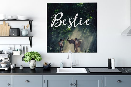 Tableau sur toile Bestie - Proverbes - Citations - 90x90 cm - Décoration murale