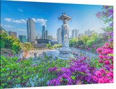 De Bongeunsa Tempel in het Gangnam District van Seoul - Foto op Canvas - 150 x 100 cm