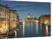 Nachtelijke skyline van Venetië met het Canal Grande - Foto op Canvas - 60 x 40 cm