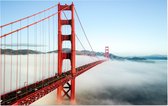 De Golden Gate Bridge in mistig San Francisco  - Foto op Forex - 90 x 60 cm
