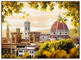 Uitkijk op de Dom van Florence in de herfst - Foto op Akoestisch paneel - 120 x 90 cm