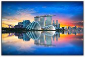 Indrukwekkende skyline van Marina Bay in Singapore - Foto op Akoestisch paneel - 150 x 100 cm