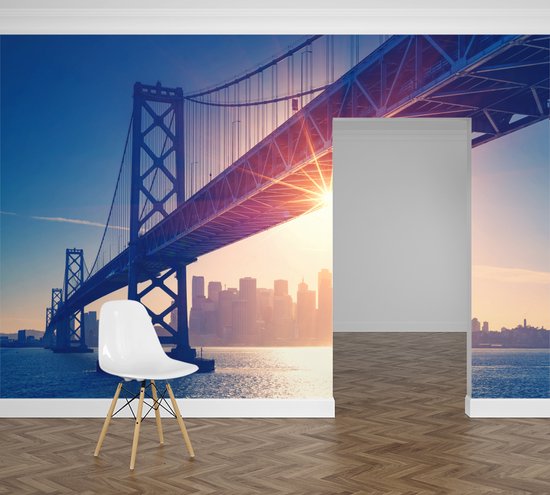 De skyline van de San Francisco Oakland Bay Bridge - Fotobehang (in banen) - 450 x 260 cm