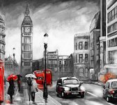 Karakteristieke tekening van het straatbeeld van Londen - Fotobehang (in banen) - 250 x 260 cm