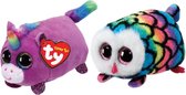 Ty - Knuffel - Teeny Ty's - Rosette Unicorn & Hootie Owl